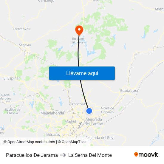 Paracuellos De Jarama to La Serna Del Monte map
