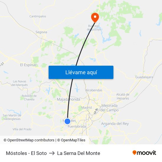 Móstoles - El Soto to La Serna Del Monte map