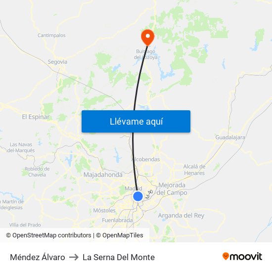 Méndez Álvaro to La Serna Del Monte map
