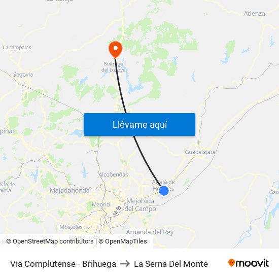 Vía Complutense - Brihuega to La Serna Del Monte map