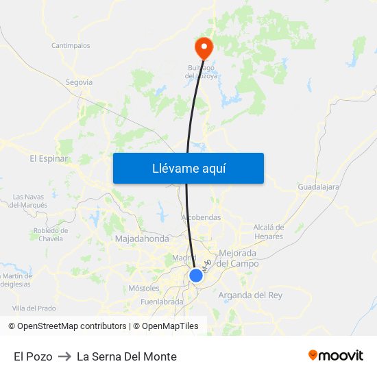 El Pozo to La Serna Del Monte map
