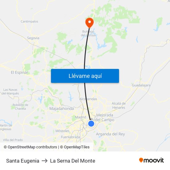 Santa Eugenia to La Serna Del Monte map