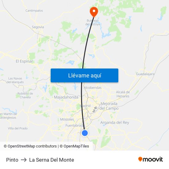 Pinto to La Serna Del Monte map