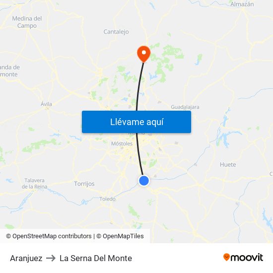 Aranjuez to La Serna Del Monte map