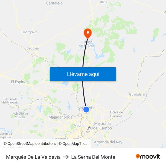 Marqués De La Valdavia to La Serna Del Monte map