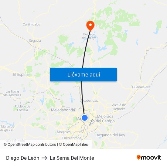 Diego De León to La Serna Del Monte map