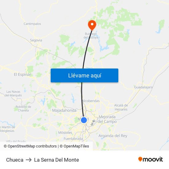 Chueca to La Serna Del Monte map