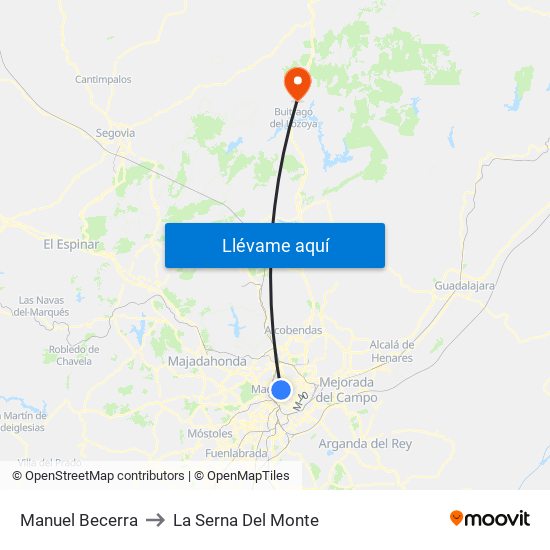 Manuel Becerra to La Serna Del Monte map
