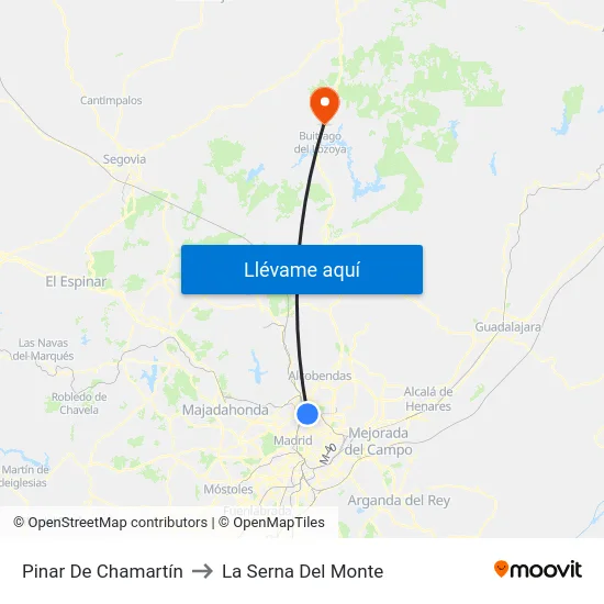 Pinar De Chamartín to La Serna Del Monte map