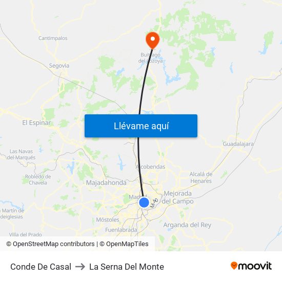 Conde De Casal to La Serna Del Monte map