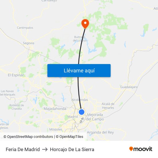 Feria De Madrid to Horcajo De La Sierra map