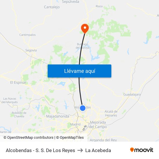 Alcobendas - S. S. De Los Reyes to La Acebeda map