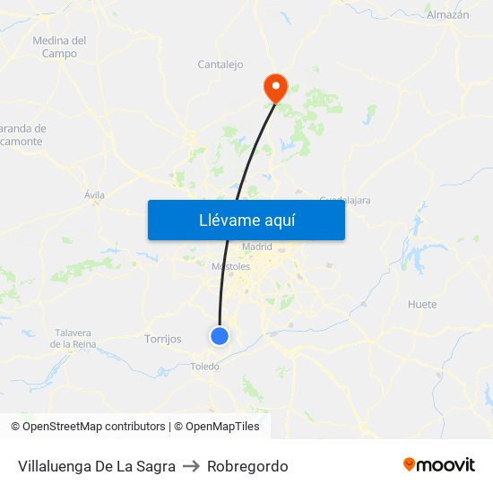 Villaluenga De La Sagra to Robregordo map