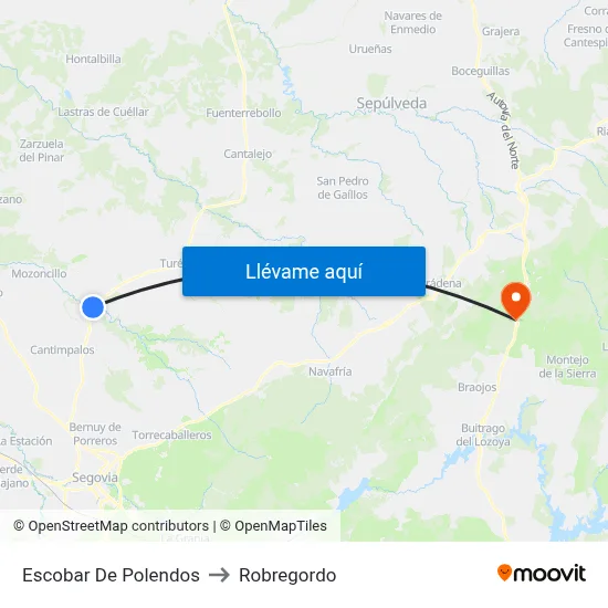 Escobar De Polendos to Robregordo map