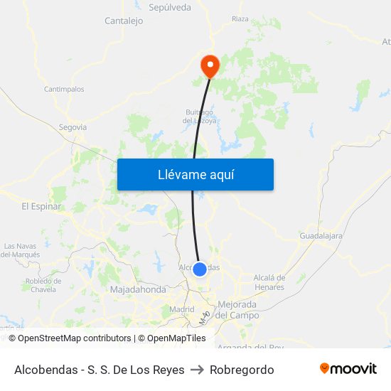 Alcobendas - S. S. De Los Reyes to Robregordo map