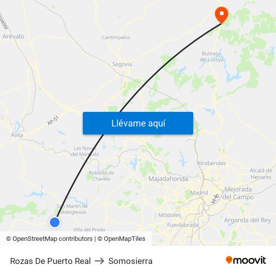 Rozas De Puerto Real to Somosierra map