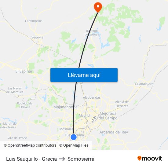 Luis Sauquillo - Grecia to Somosierra map