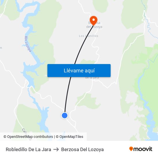 Robledillo De La Jara to Berzosa Del Lozoya map