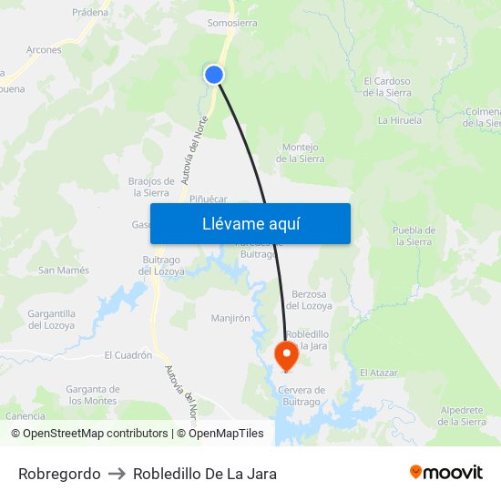 Robregordo to Robledillo De La Jara map