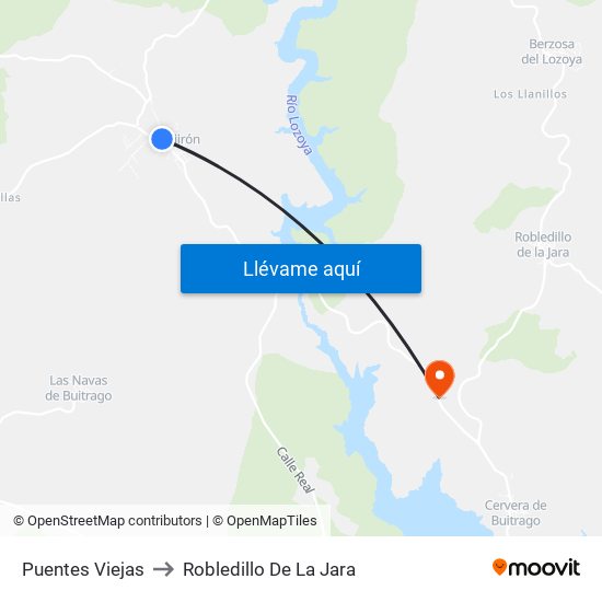 Puentes Viejas to Robledillo De La Jara map