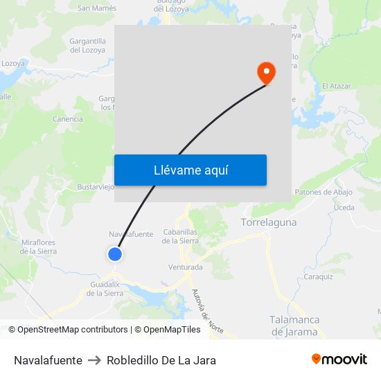 Navalafuente to Robledillo De La Jara map