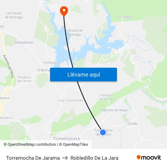 Torremocha De Jarama to Robledillo De La Jara map