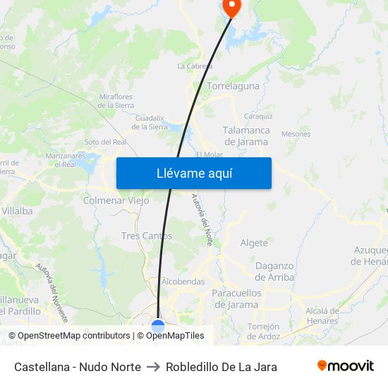 Castellana - Nudo Norte to Robledillo De La Jara map