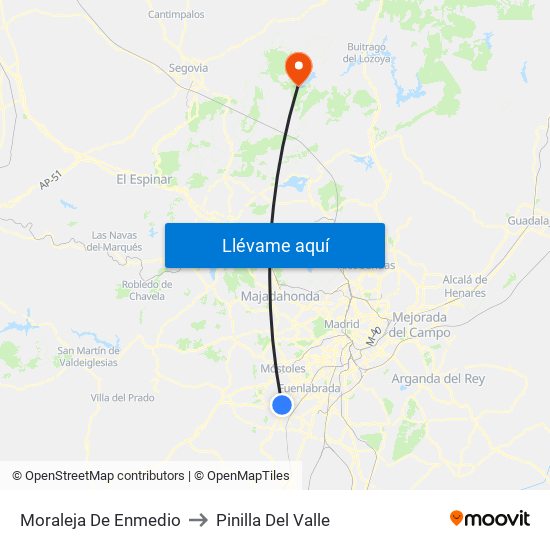 Moraleja De Enmedio to Pinilla Del Valle map