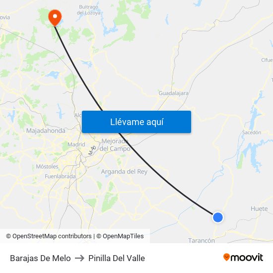 Barajas De Melo to Pinilla Del Valle map