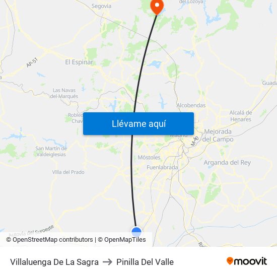 Villaluenga De La Sagra to Pinilla Del Valle map