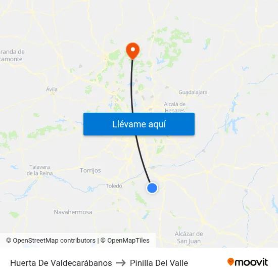 Huerta De Valdecarábanos to Pinilla Del Valle map