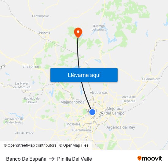 Banco De España to Pinilla Del Valle map