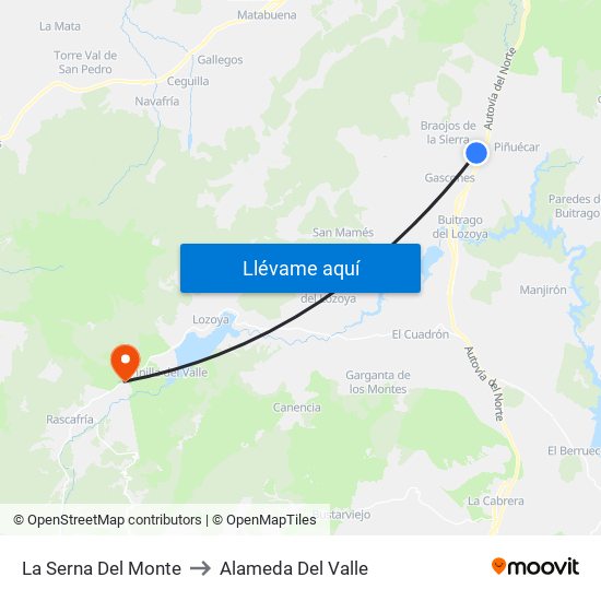 La Serna Del Monte to Alameda Del Valle map