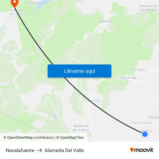 Navalafuente to Alameda Del Valle map
