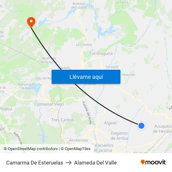 Camarma De Esteruelas to Alameda Del Valle map