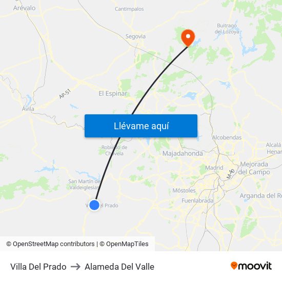 Villa Del Prado to Alameda Del Valle map