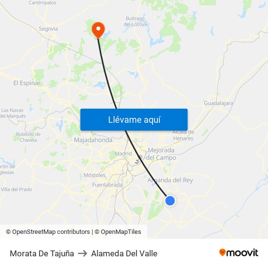 Morata De Tajuña to Alameda Del Valle map
