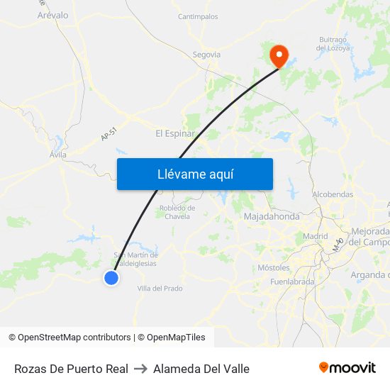 Rozas De Puerto Real to Alameda Del Valle map