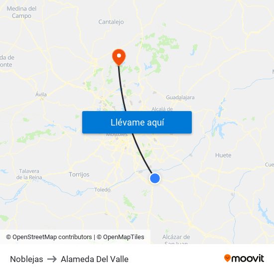 Noblejas to Alameda Del Valle map