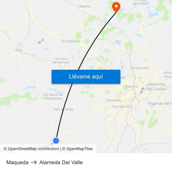Maqueda to Alameda Del Valle map