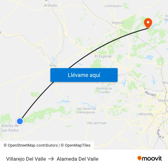 Villarejo Del Valle to Alameda Del Valle map