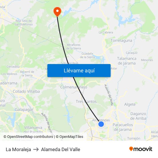 La Moraleja to Alameda Del Valle map