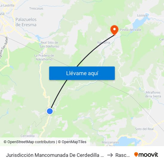 Jurisdicción Mancomunada De Cerdedilla Y Navacerrada to Rascafría map