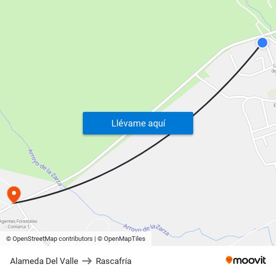 Alameda Del Valle to Rascafría map