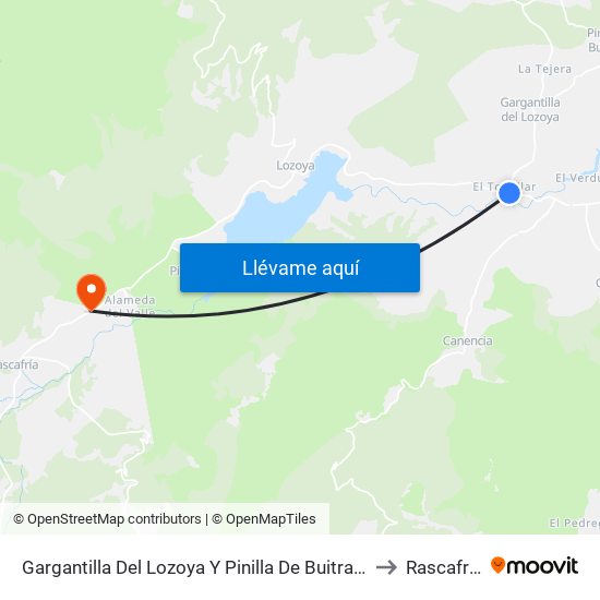 Gargantilla Del Lozoya Y Pinilla De Buitrago to Rascafría map