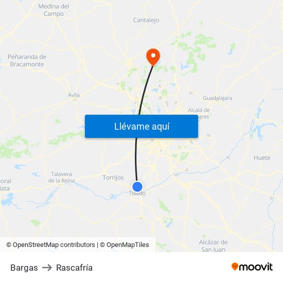 Bargas to Rascafría map