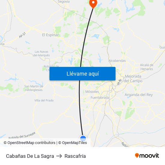 Cabañas De La Sagra to Rascafría map