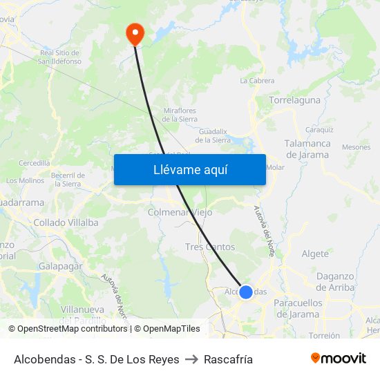 Alcobendas - S. S. De Los Reyes to Rascafría map