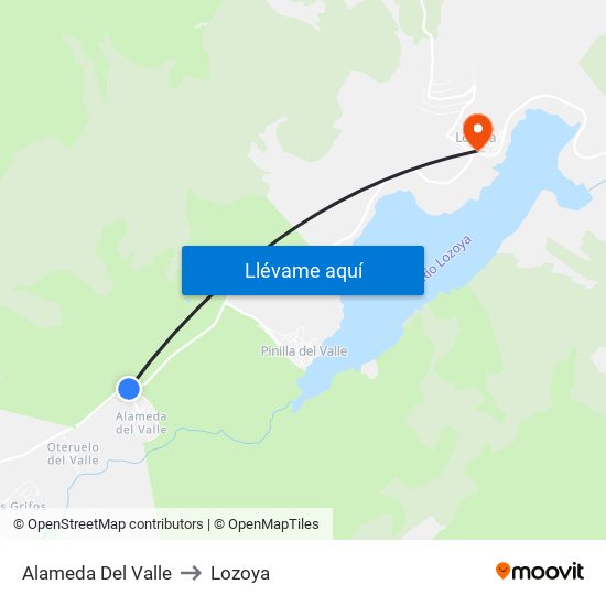 Alameda Del Valle to Lozoya map