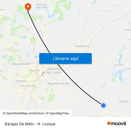 Barajas De Melo to Lozoya map